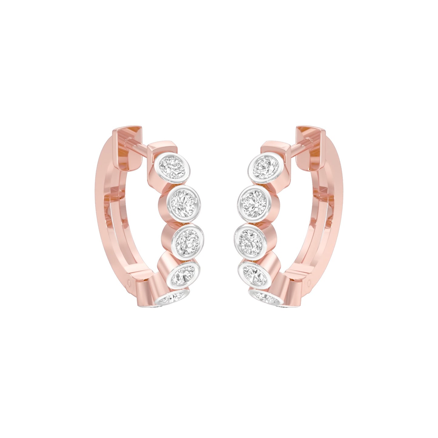 Boxed Light Diamond Bali Earrings 18 KT / Rose Gold