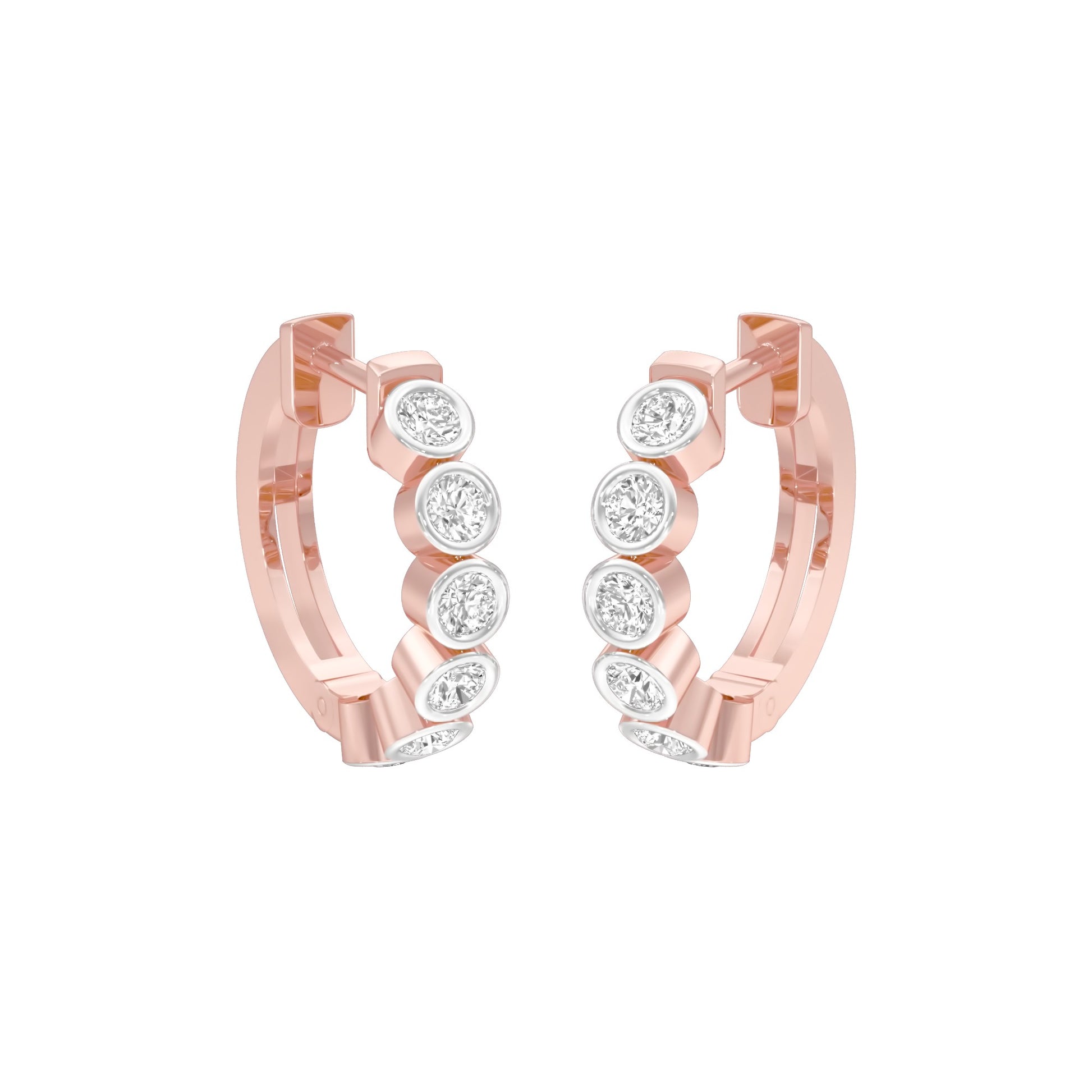 Boxed Light Diamond Bali Earrings 18 KT / Rose Gold