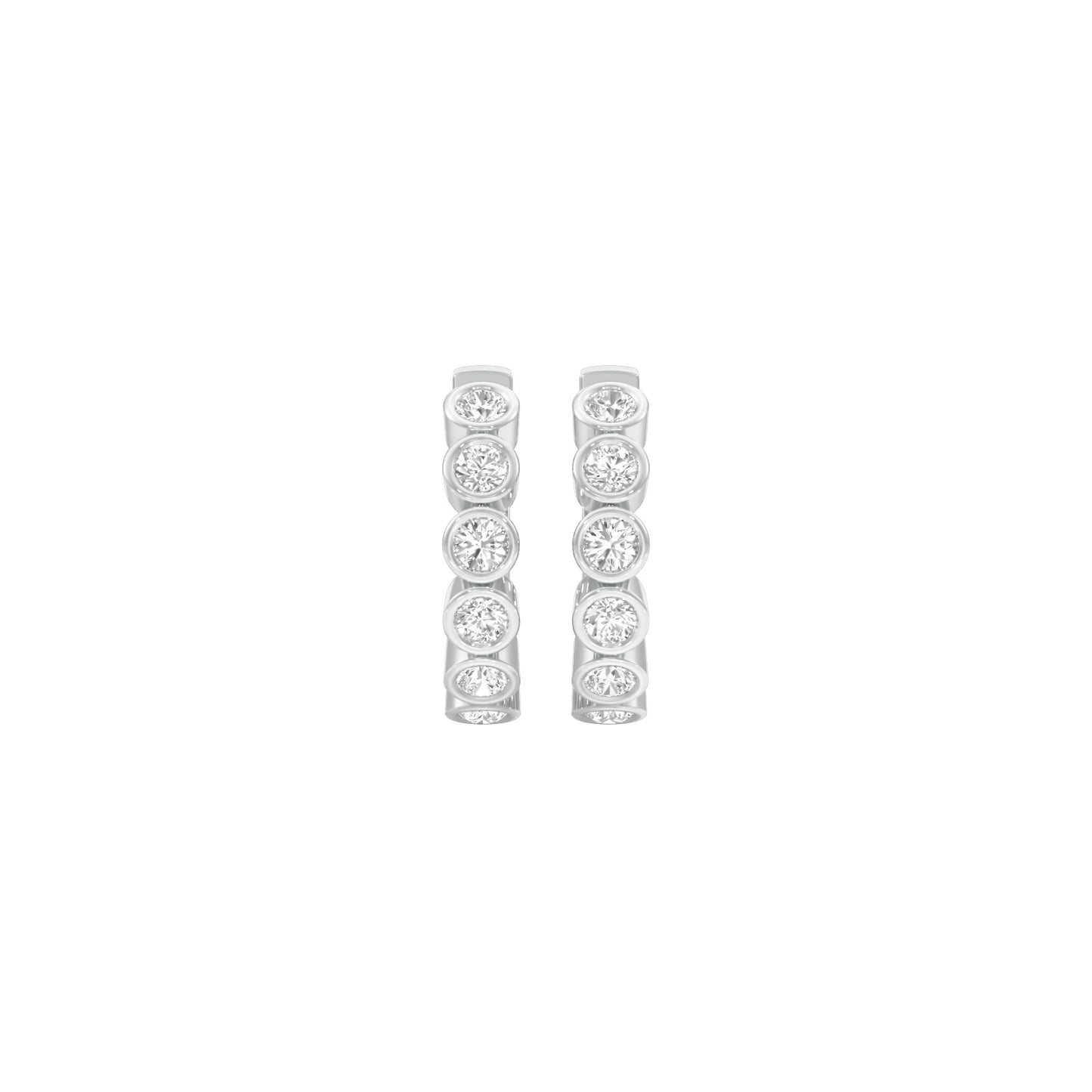 Boxed Light Diamond Bali Earrings 18 KT / White Gold