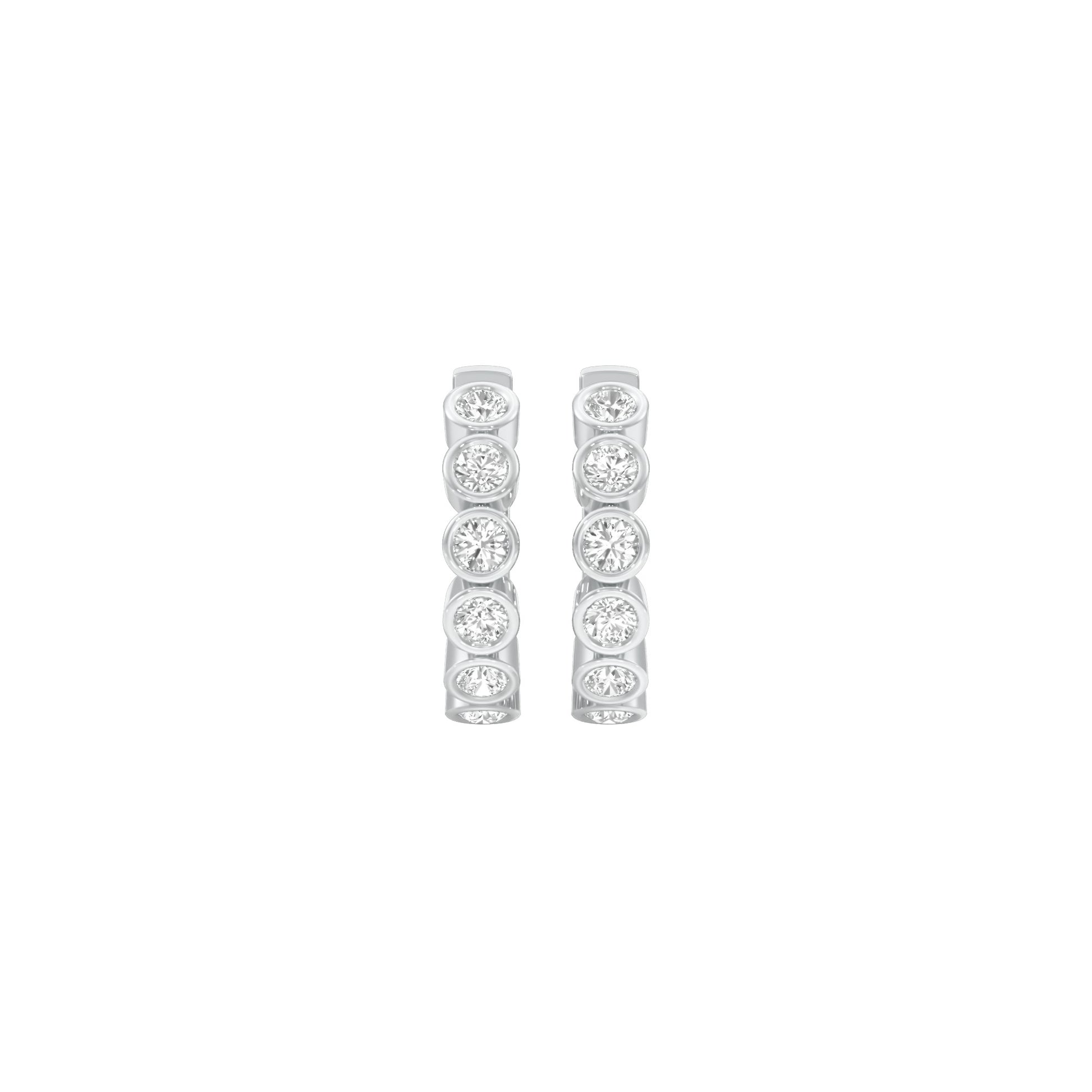 Boxed Light Diamond Bali Earrings 18 KT / White Gold