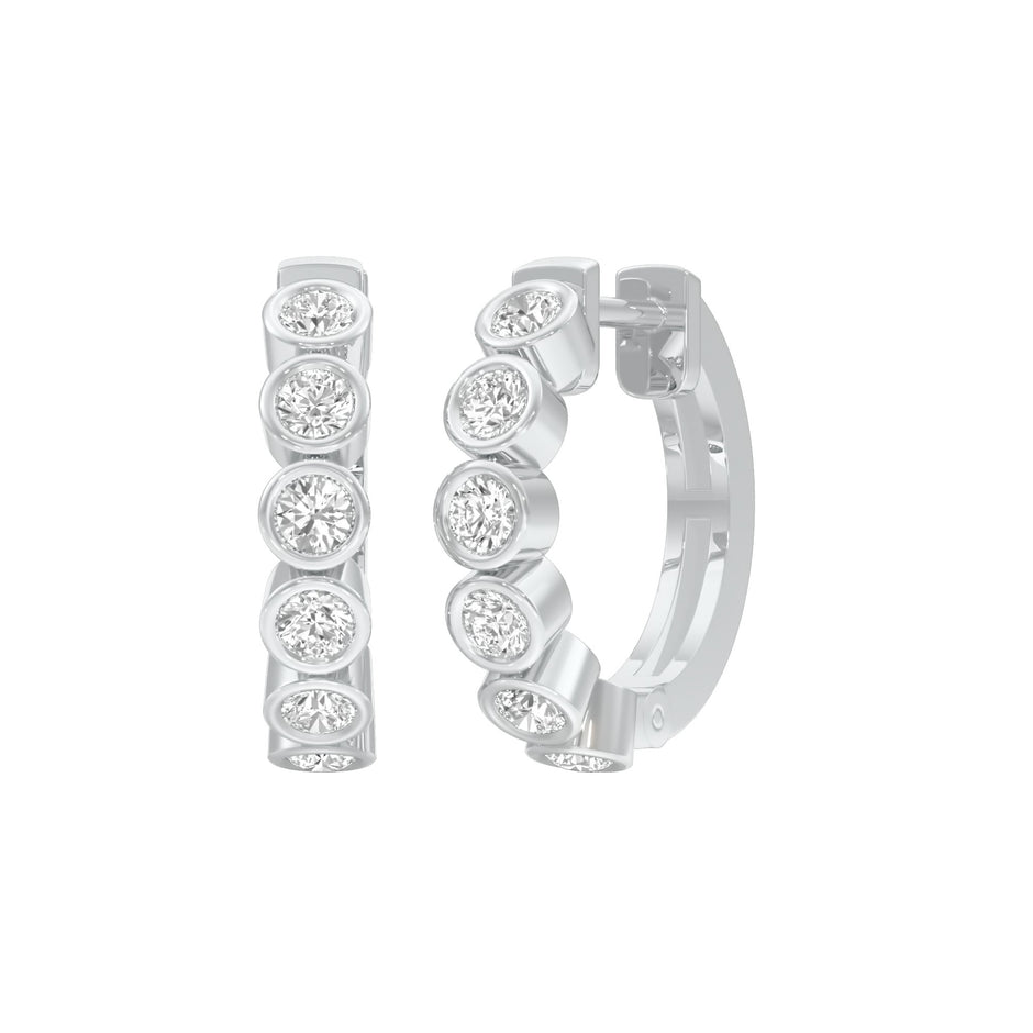 Boxed Light Diamond Bali Earrings 18 KT / White Gold