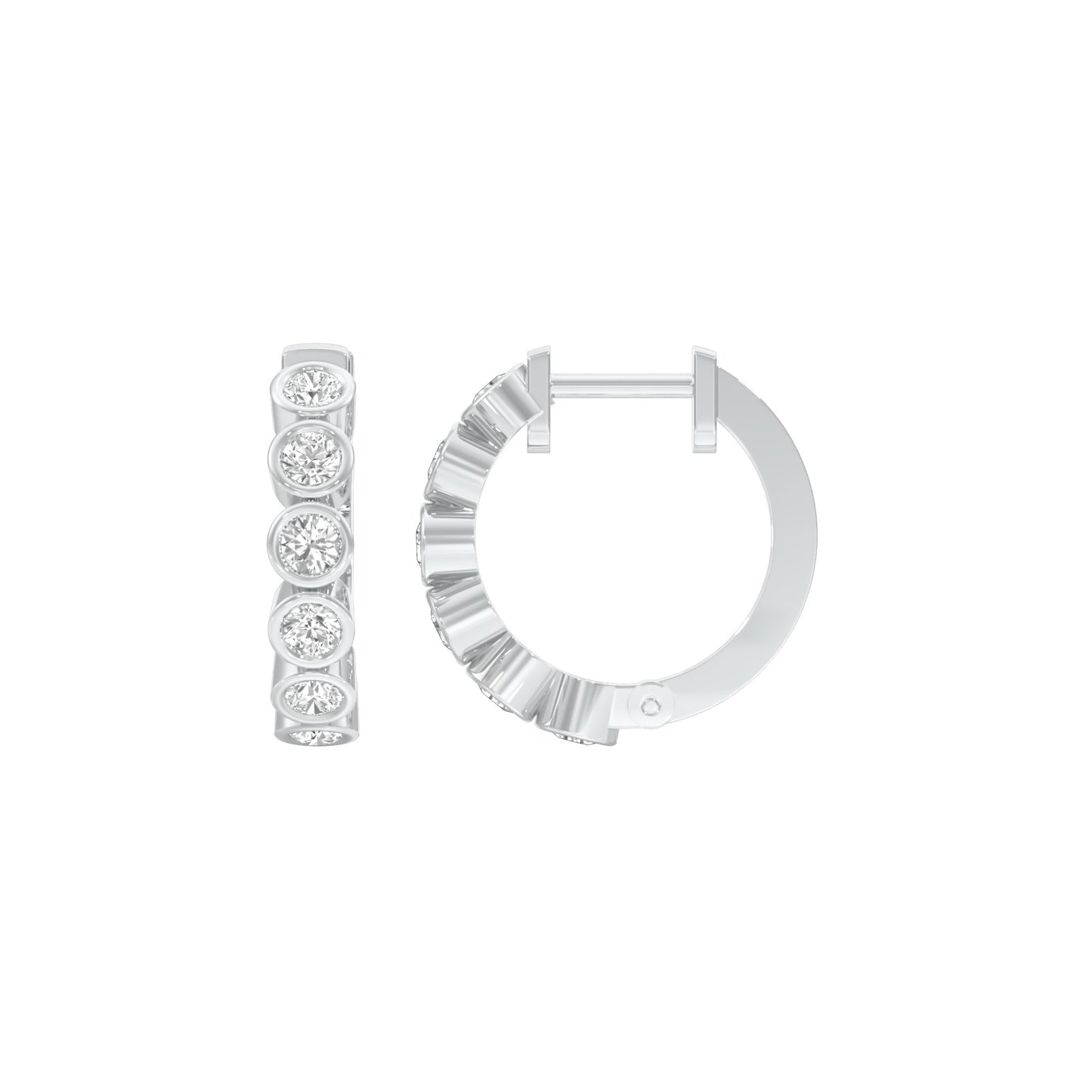 Boxed Light Diamond Bali Earrings 18 KT / White Gold