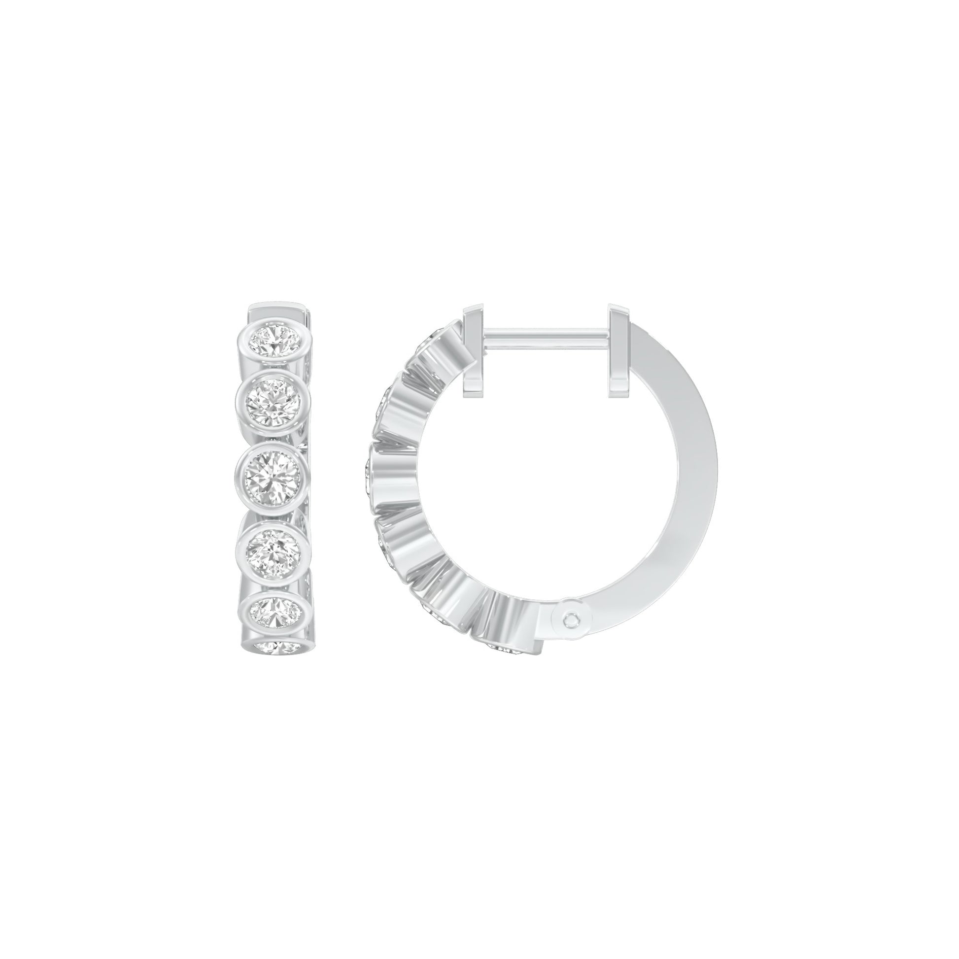 Boxed Light Diamond Bali Earrings 18 KT / White Gold