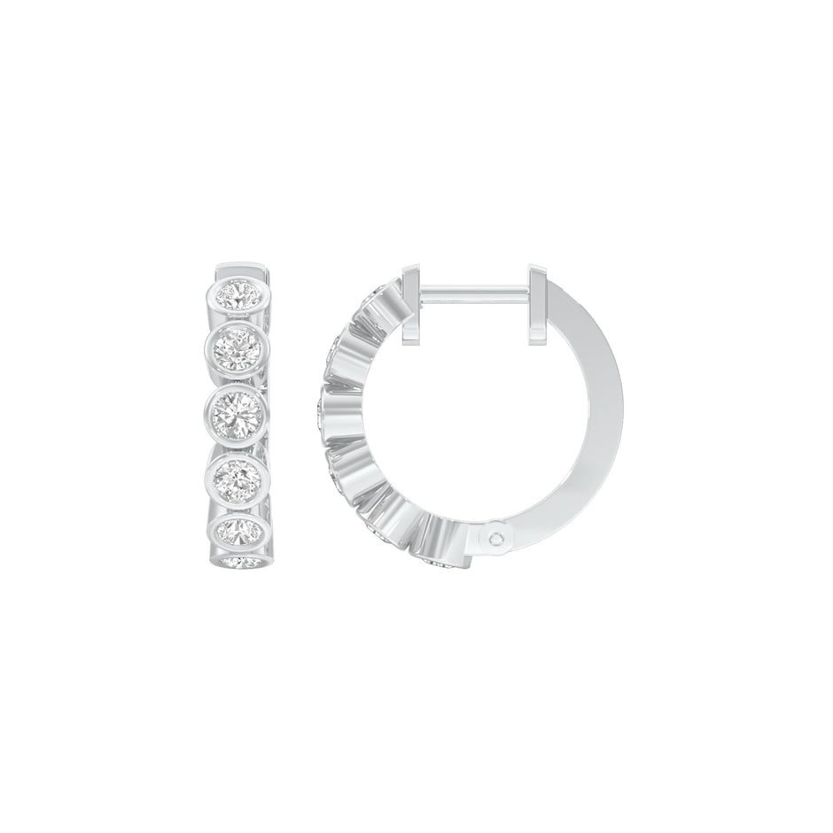 Boxed Light Diamond Bali Earrings 18 KT / White Gold