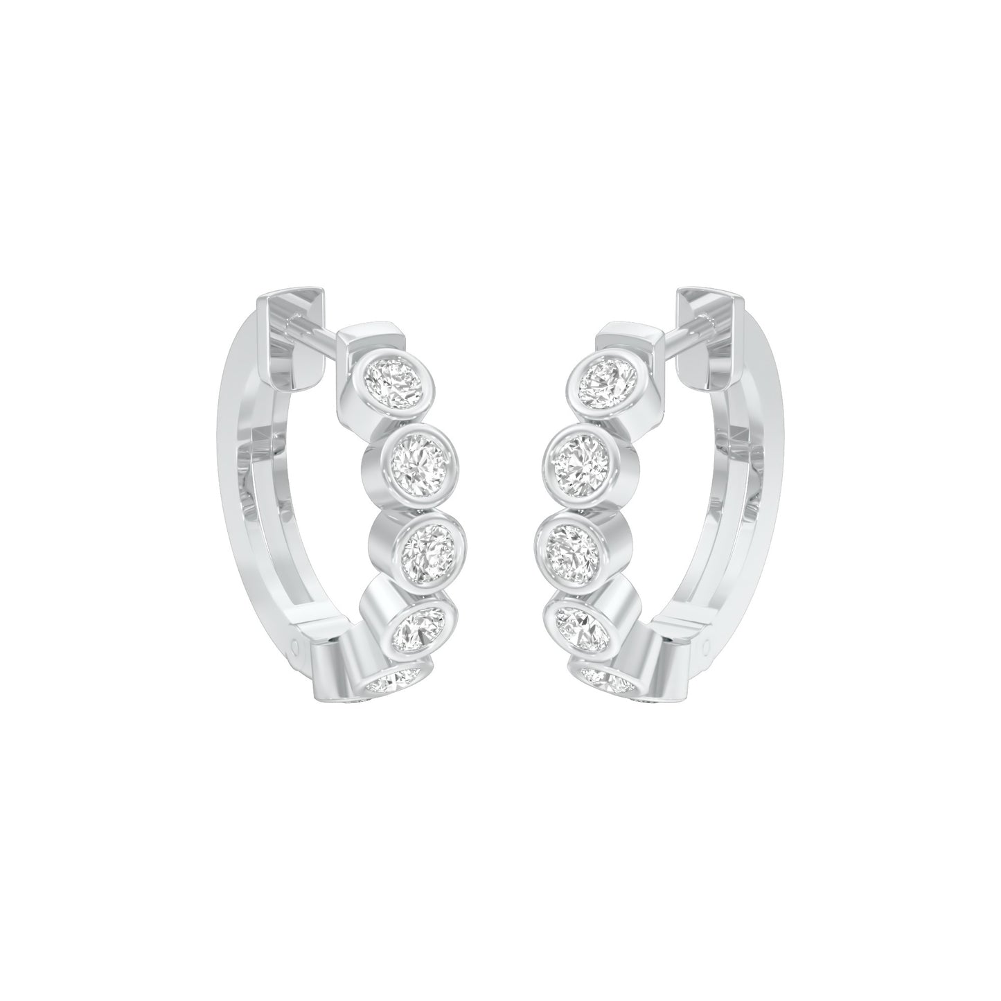 Boxed Light Diamond Bali Earrings 18 KT / White Gold