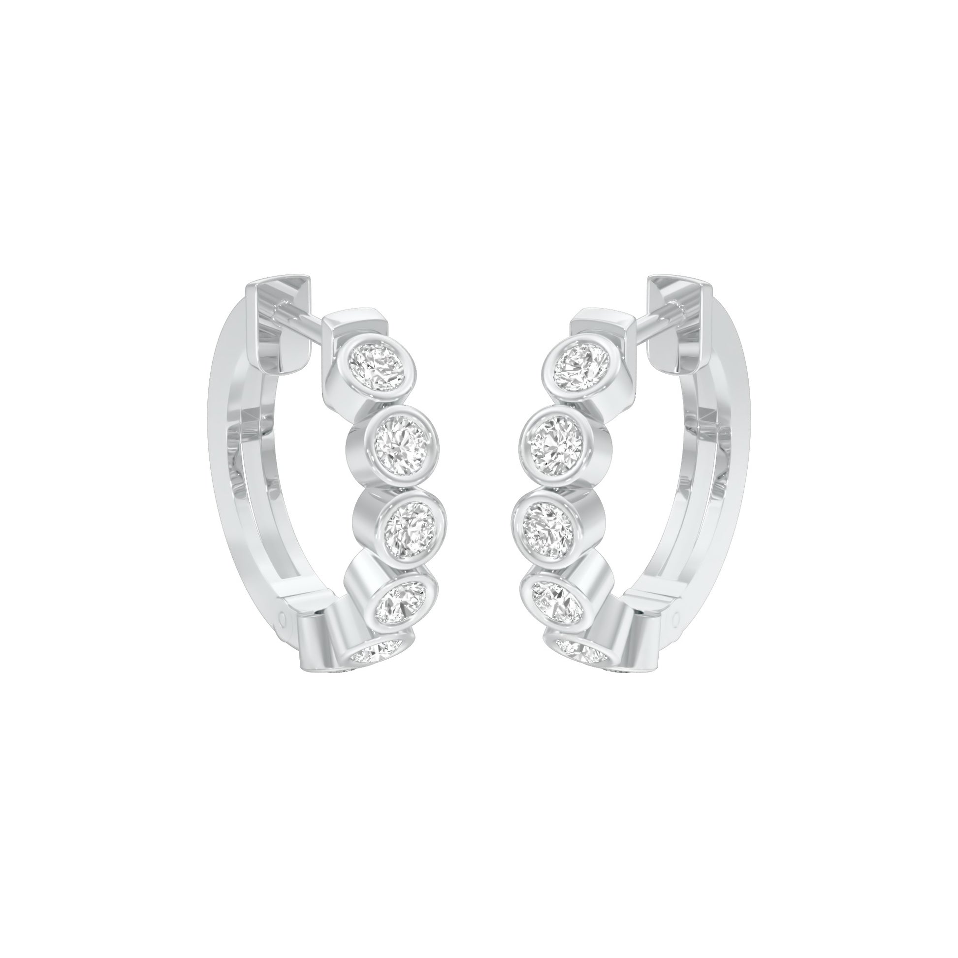 Boxed Light Diamond Bali Earrings 18 KT / White Gold
