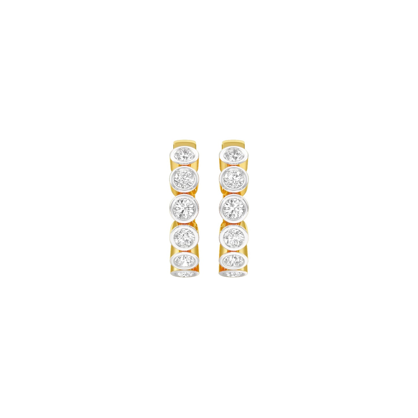 Boxed Light Diamond Bali Earrings 18 KT / Yellow Gold