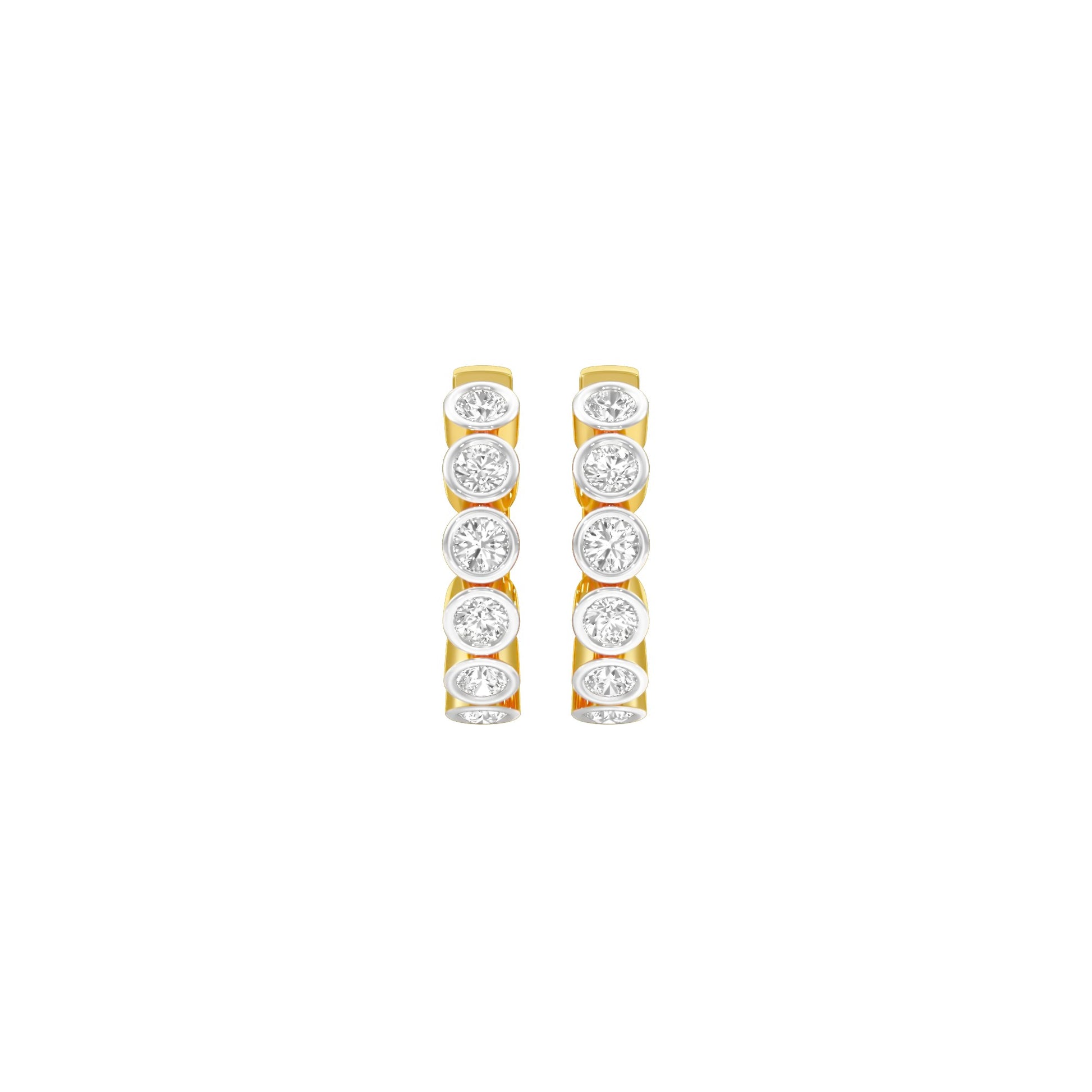 Boxed Light Diamond Bali Earrings 18 KT / Yellow Gold