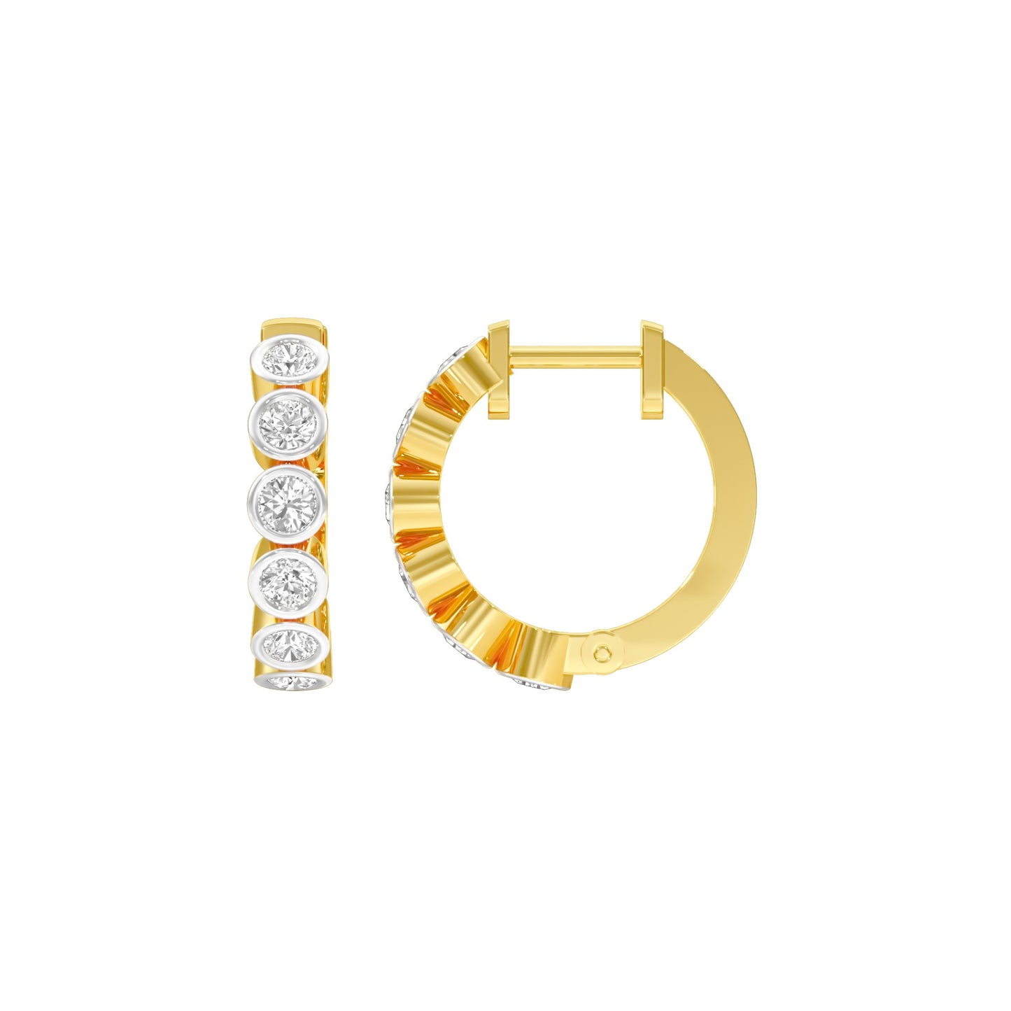 Boxed Light Diamond Bali Earrings 18 KT / Yellow Gold