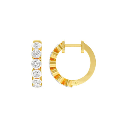 Boxed Light Diamond Bali Earrings 18 KT / Yellow Gold