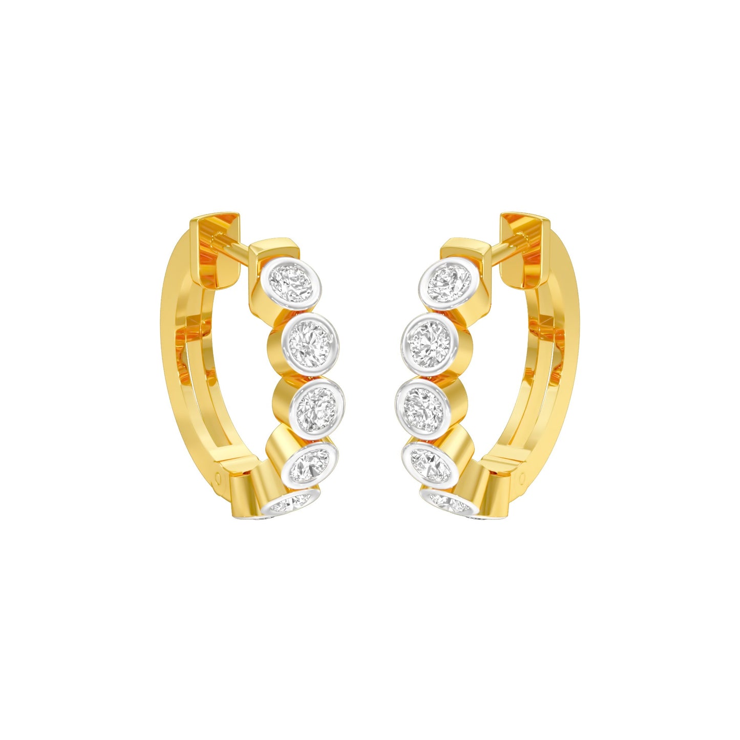 Boxed Light Diamond Bali Earrings 18 KT / Yellow Gold