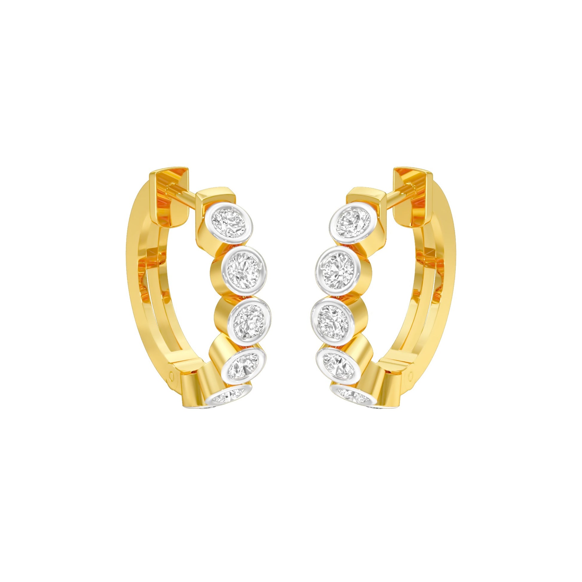 Boxed Light Diamond Bali Earrings 18 KT / Yellow Gold