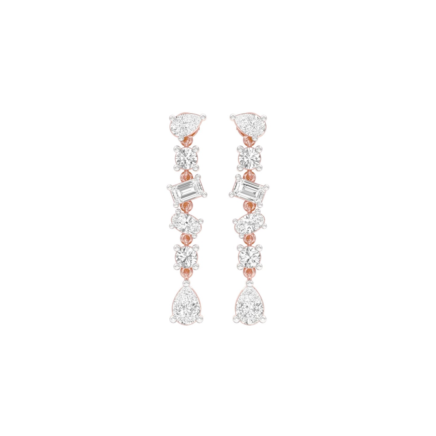Raining Diamond Drop Earrings 18 KT / Rose Gold