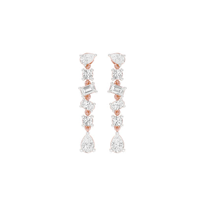 Raining Diamond Drop Earrings 18 KT / Rose Gold