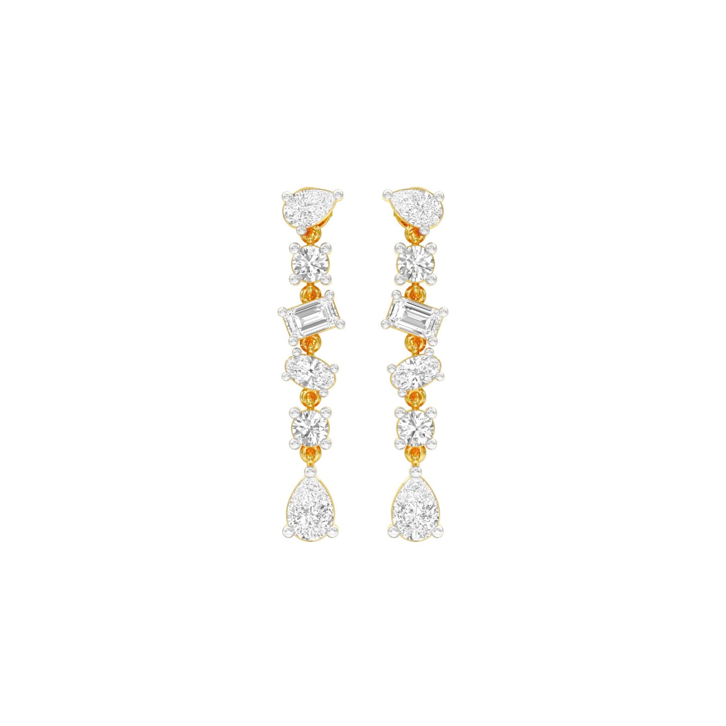 Raining Diamond Drop Earrings 18 KT / Yellow Gold