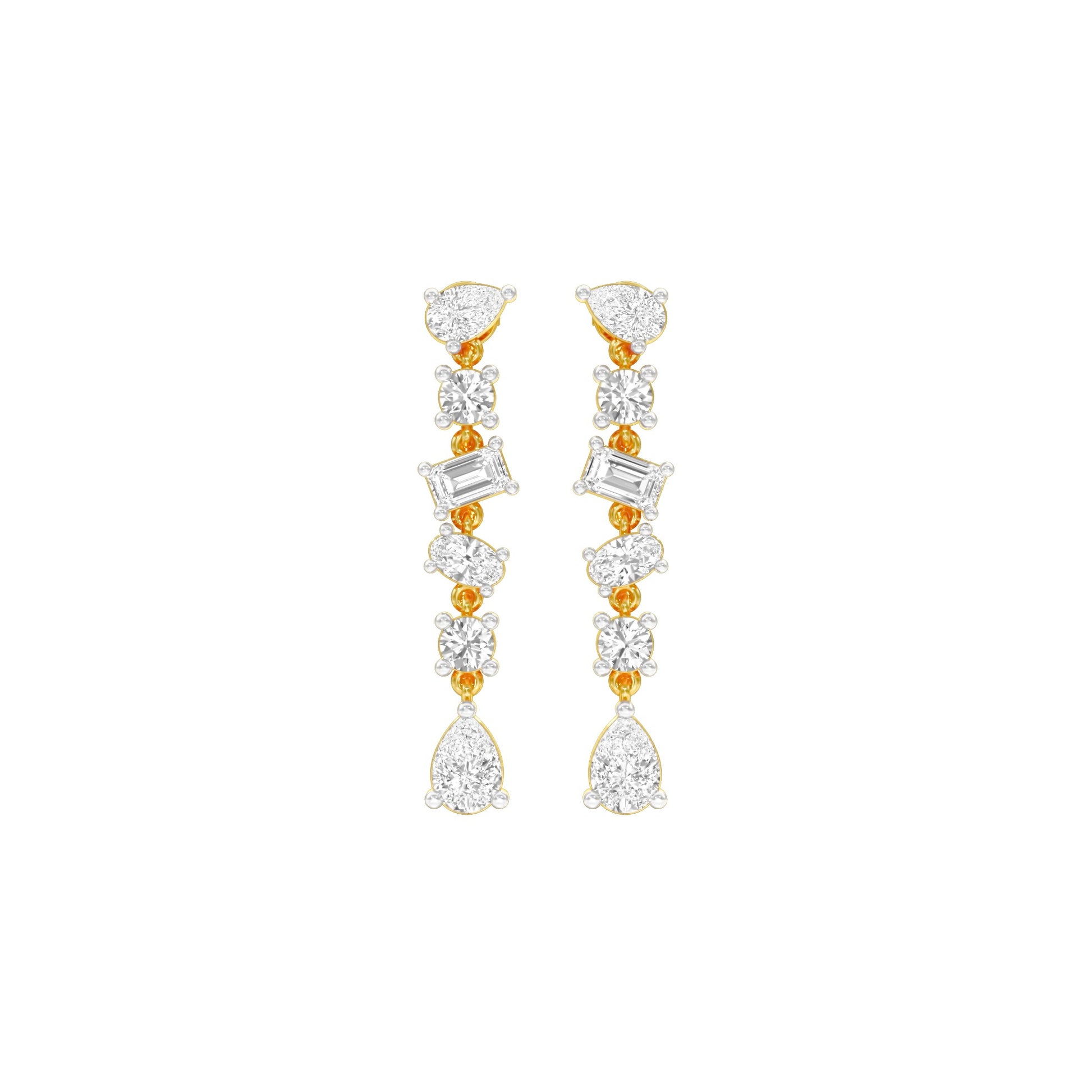 Raining Diamond Drop Earrings 18 KT / Yellow Gold