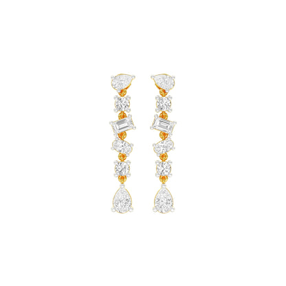 Raining Diamond Drop Earrings 18 KT / Yellow Gold