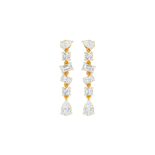 Raining Diamond Drop Earrings 18 KT / Yellow Gold
