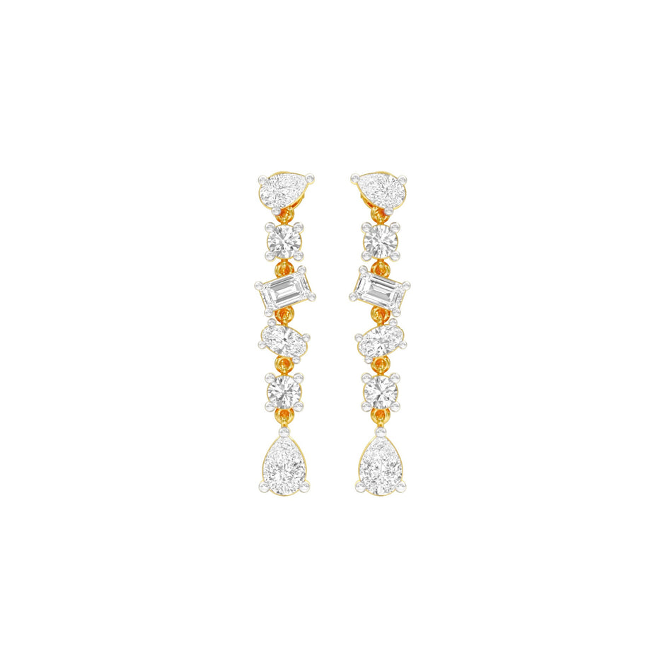 Raining Diamond Drop Earrings 18 KT / Yellow Gold