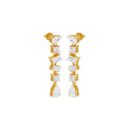 Raining Diamond Drop Earrings 18 KT / Yellow Gold