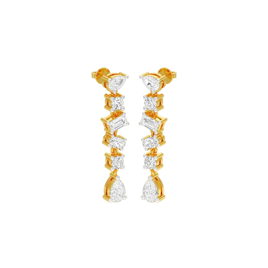 Raining Diamond Drop Earrings 18 KT / Yellow Gold