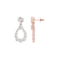 Crown Loop Diamond Drop Earrings 18 KT / Rose Gold