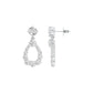 Crown Loop Diamond Drop Earrings 18 KT / White Gold