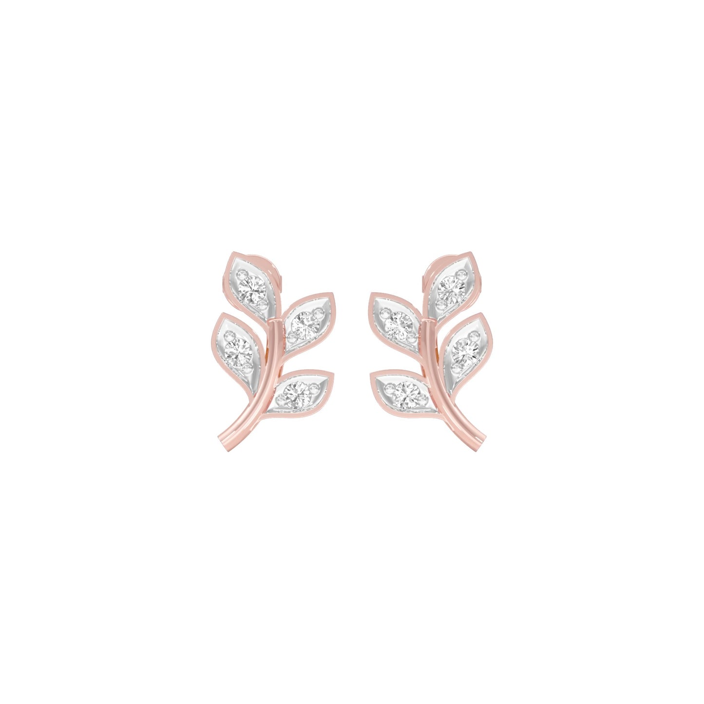 Sprout Studs Diamond Stud Earrings 18 KT / Rose Gold