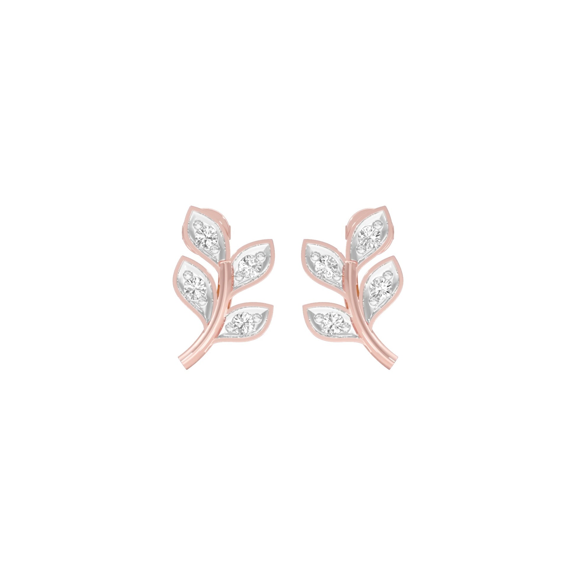 Sprout Studs Diamond Stud Earrings 18 KT / Rose Gold