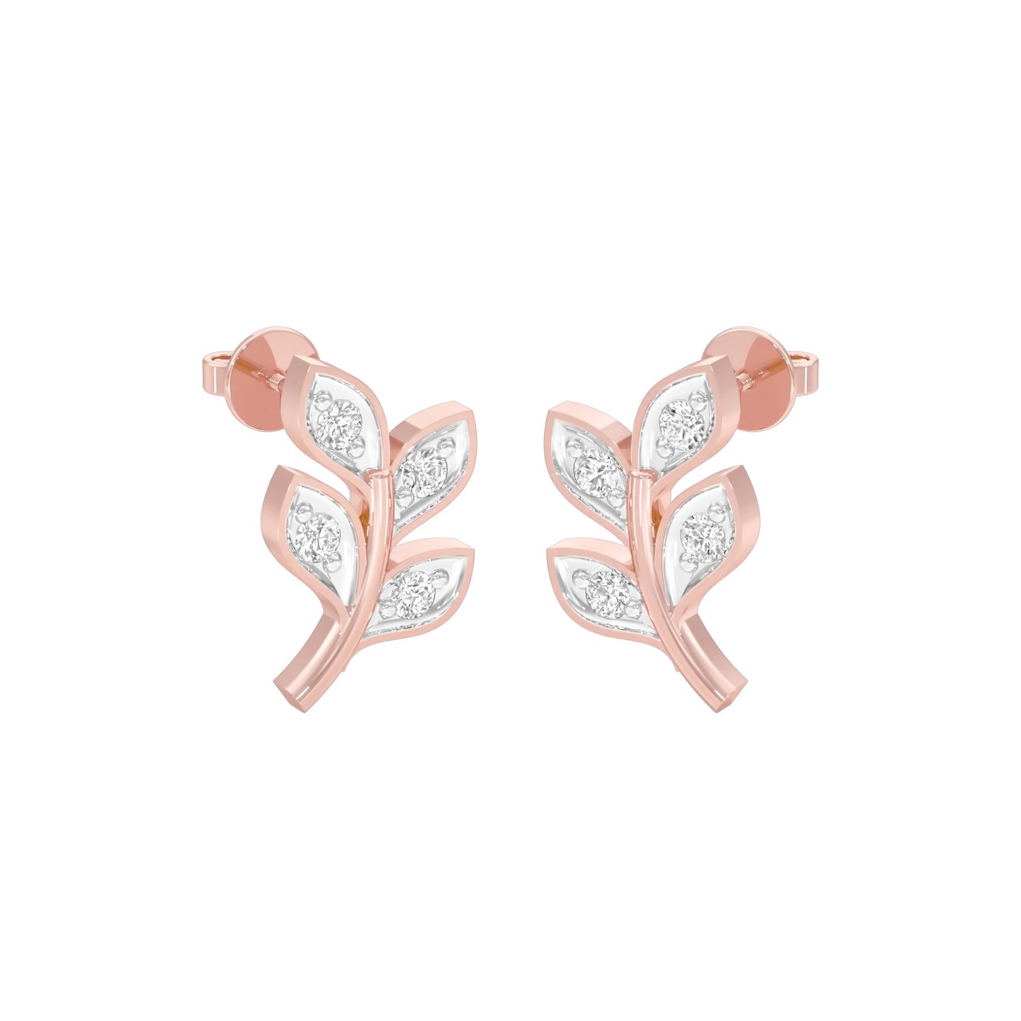 Sprout Studs Diamond Stud Earrings 18 KT / Rose Gold