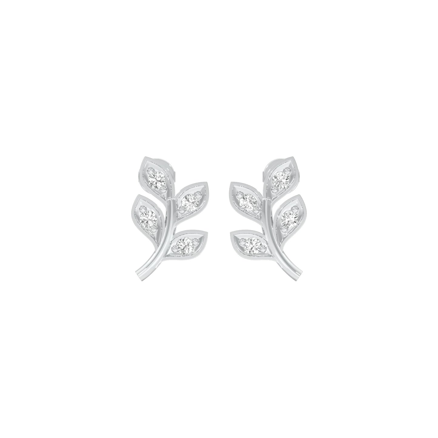 Sprout Studs Diamond Stud Earrings 18 KT / White Gold