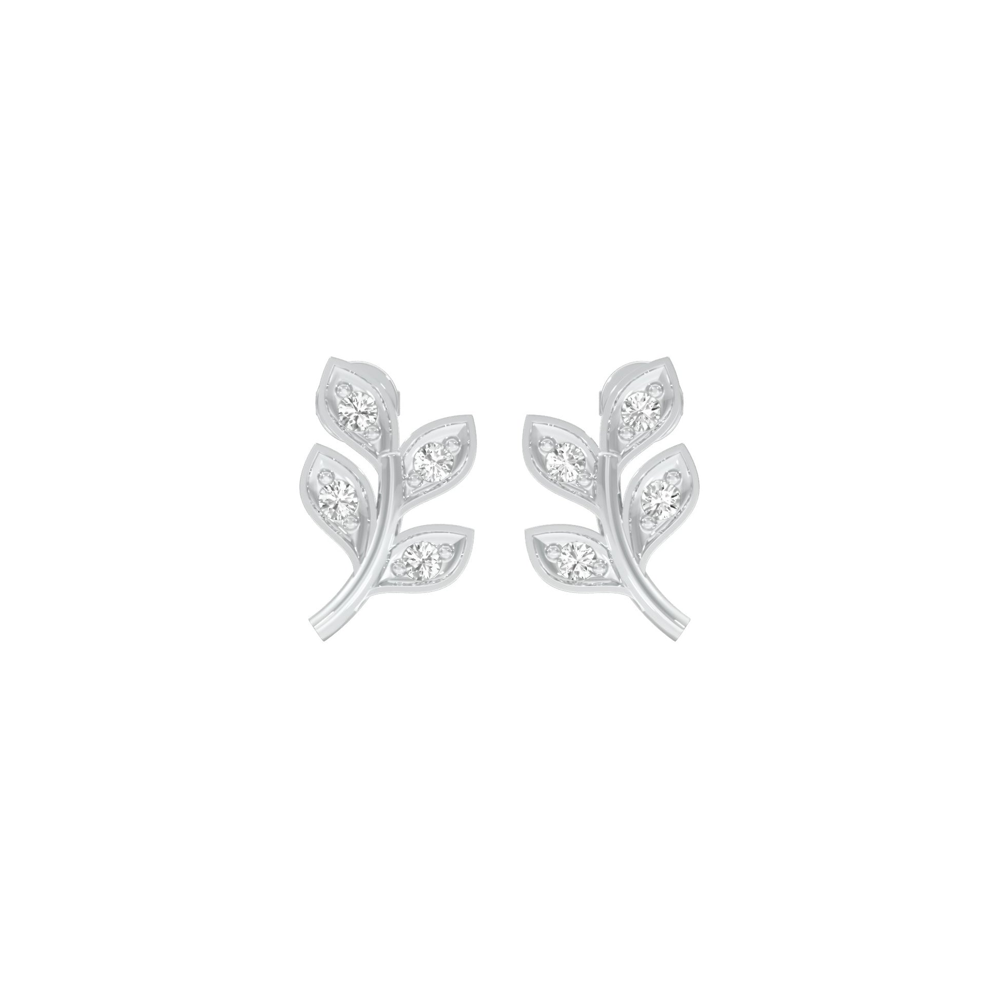 Sprout Studs Diamond Stud Earrings 18 KT / White Gold