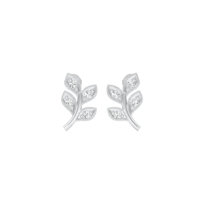 Sprout Studs Diamond Stud Earrings 18 KT / White Gold