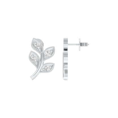 Sprout Studs Diamond Stud Earrings 18 KT / White Gold