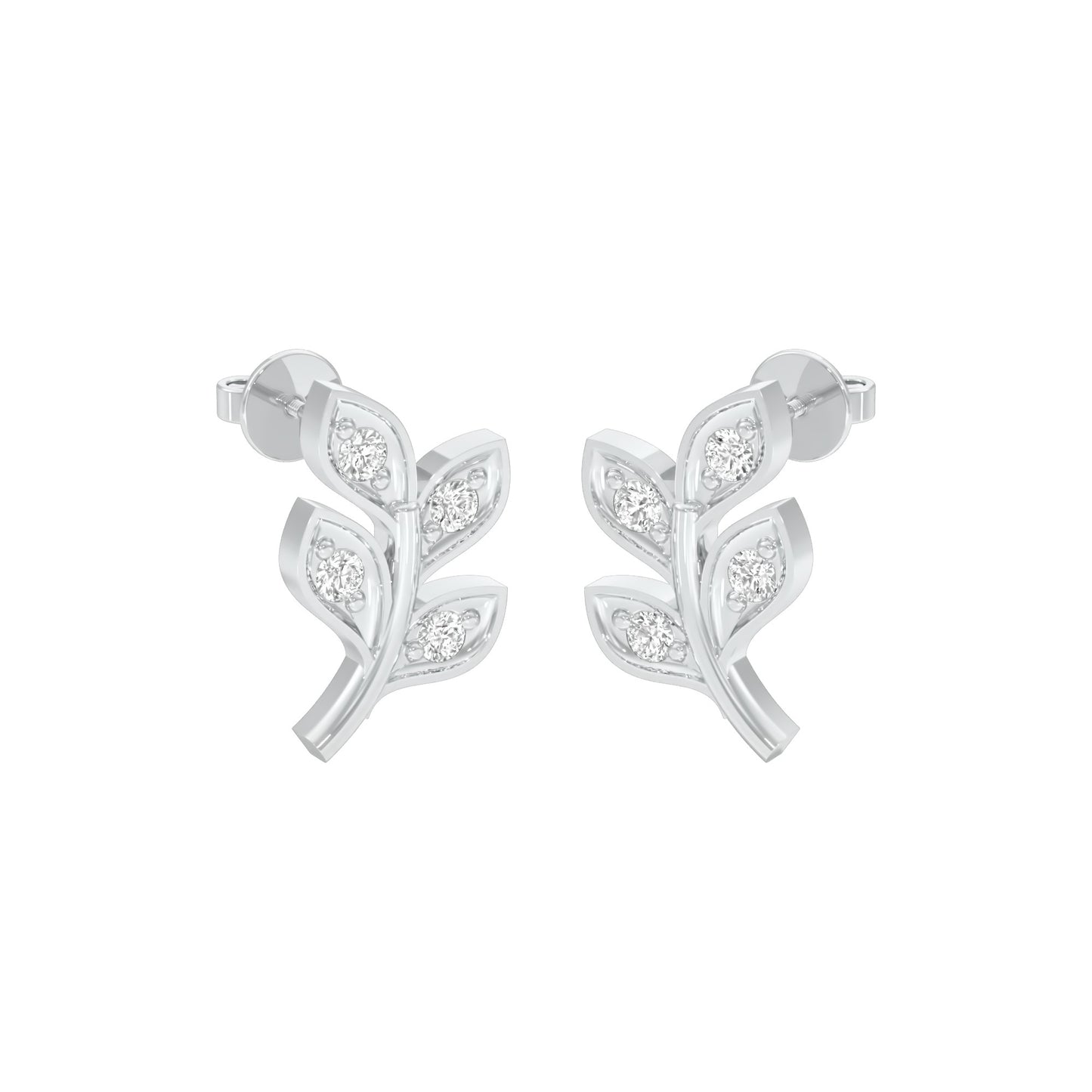 Sprout Studs Diamond Stud Earrings 18 KT / White Gold