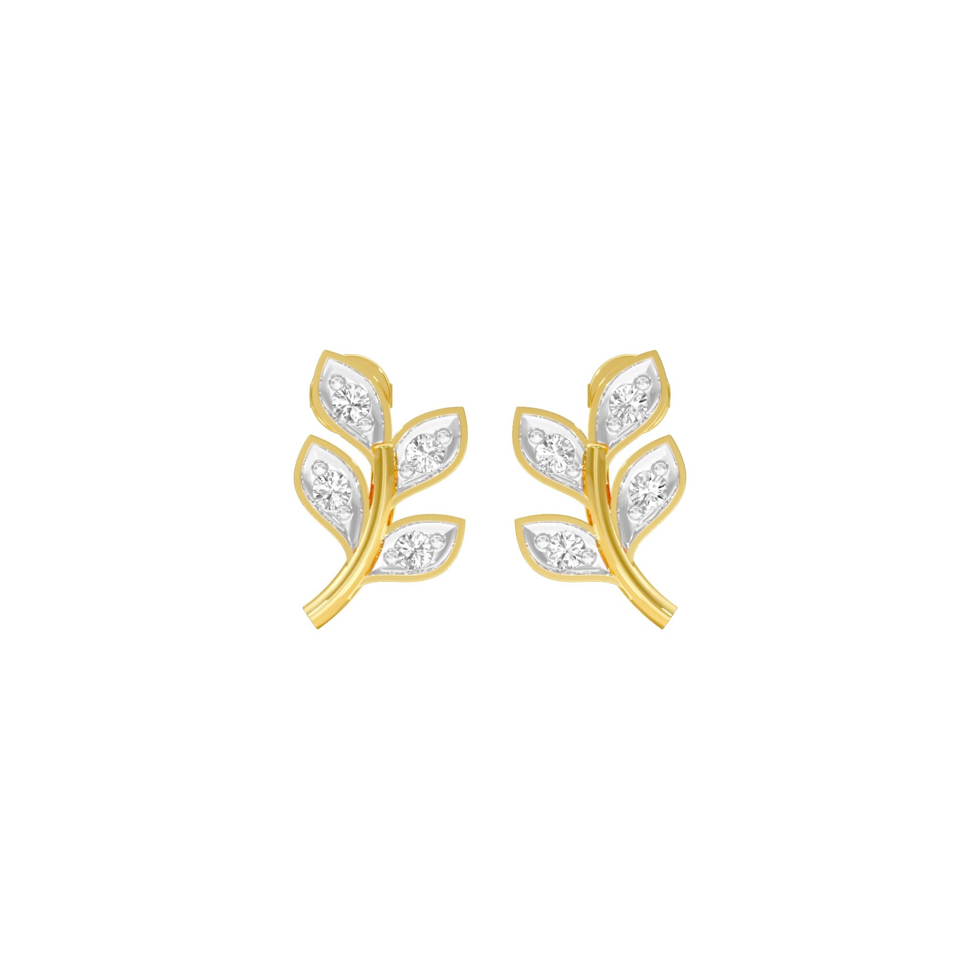 Sprout Studs Diamond Stud Earrings 18 KT / Yellow Gold