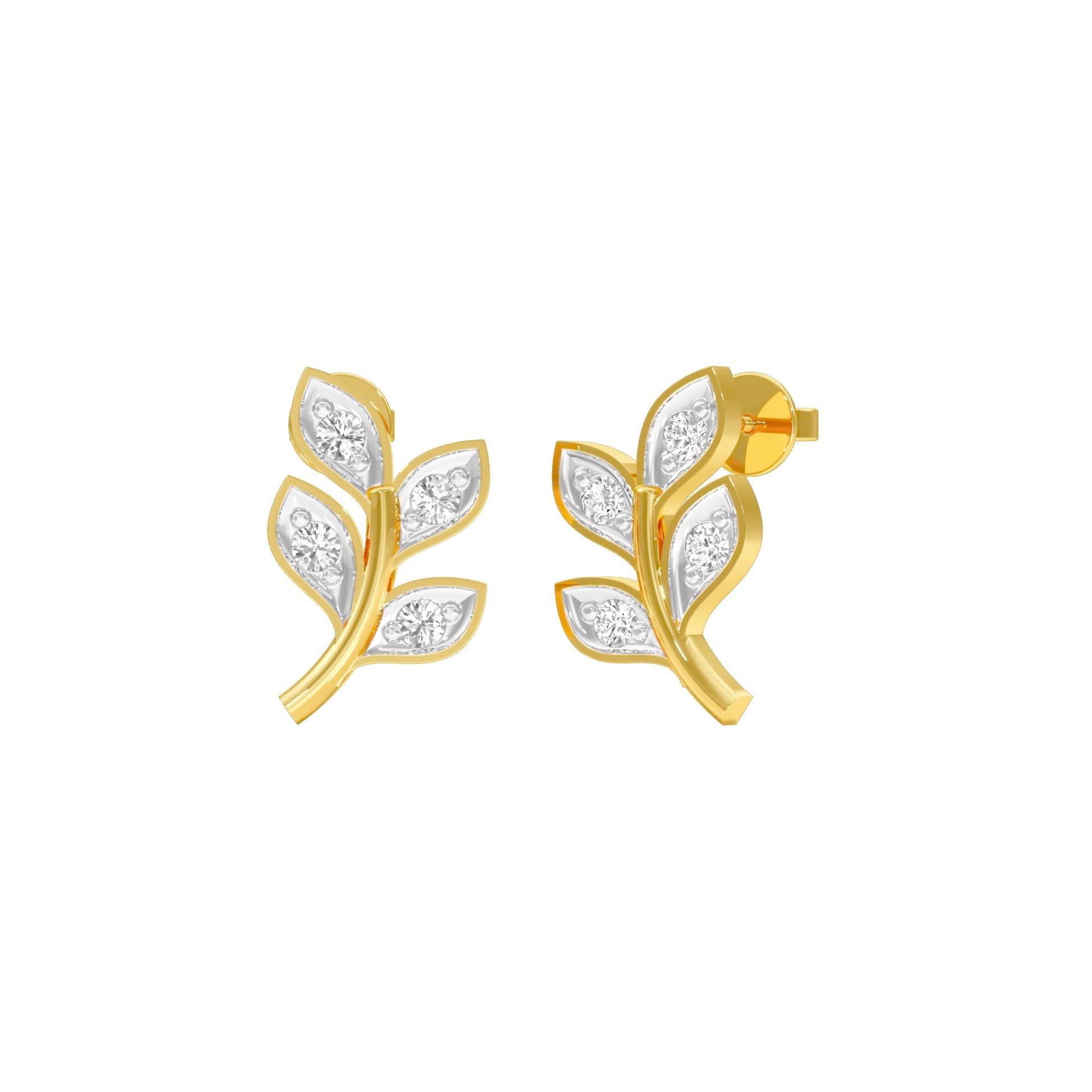 Sprout Studs Diamond Stud Earrings 18 KT / Yellow Gold