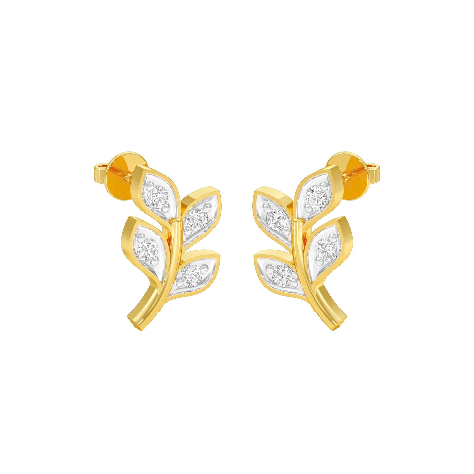 Sprout Studs Diamond Stud Earrings 18 KT / Yellow Gold