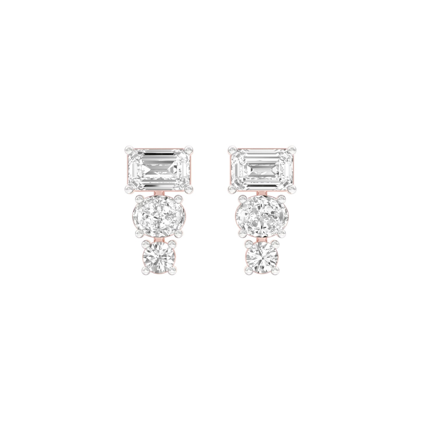 Shapeshift Diamond Drop Earrings 18 KT / Rose Gold