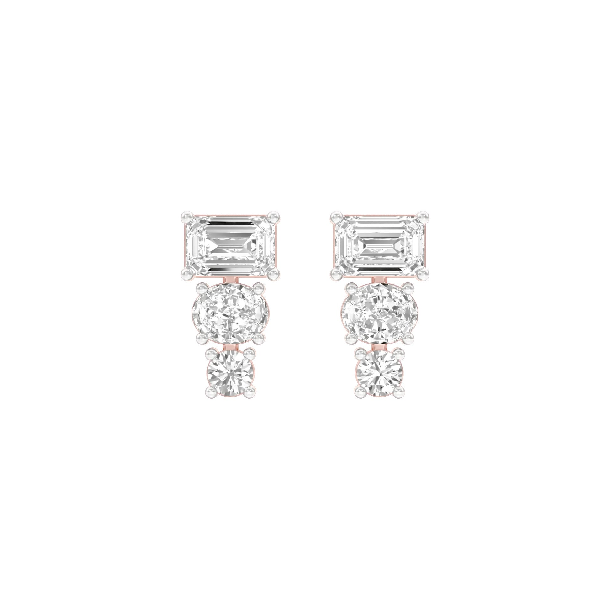 Shapeshift Diamond Drop Earrings 18 KT / Rose Gold