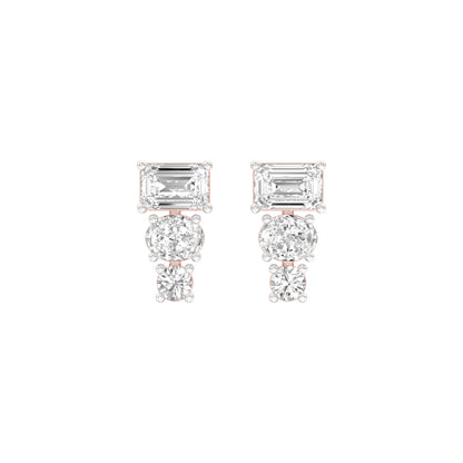 Shapeshift Diamond Drop Earrings 18 KT / Rose Gold