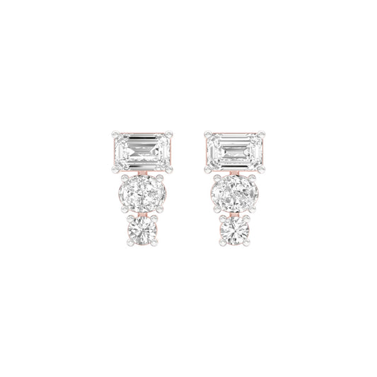 Shapeshift Diamond Drop Earrings 18 KT / Rose Gold