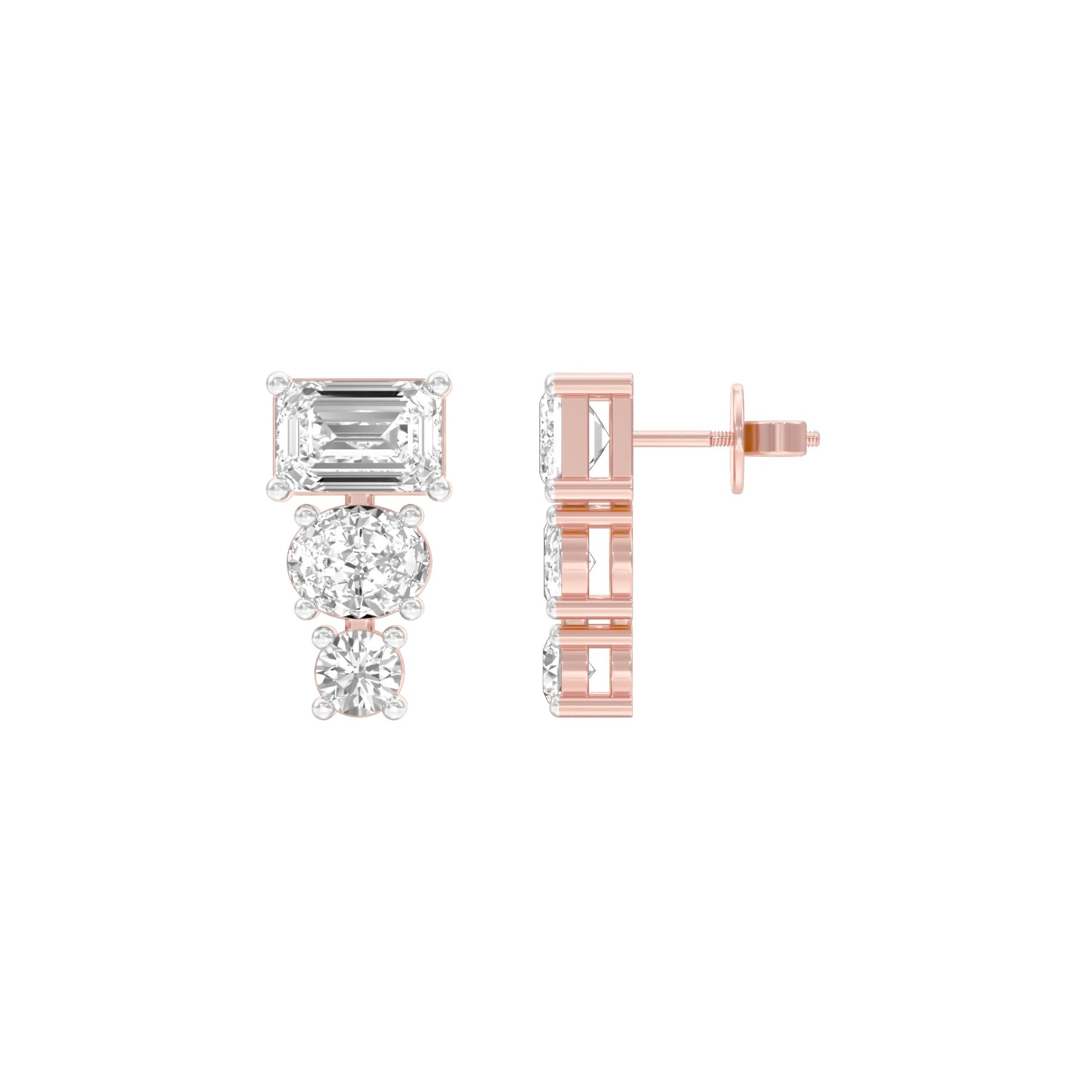 Shapeshift Diamond Drop Earrings 18 KT / Rose Gold
