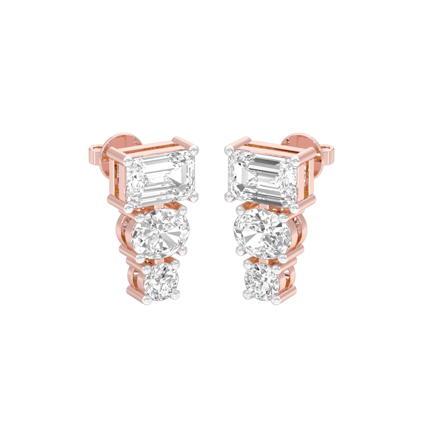 Shapeshift Diamond Drop Earrings 18 KT / Rose Gold