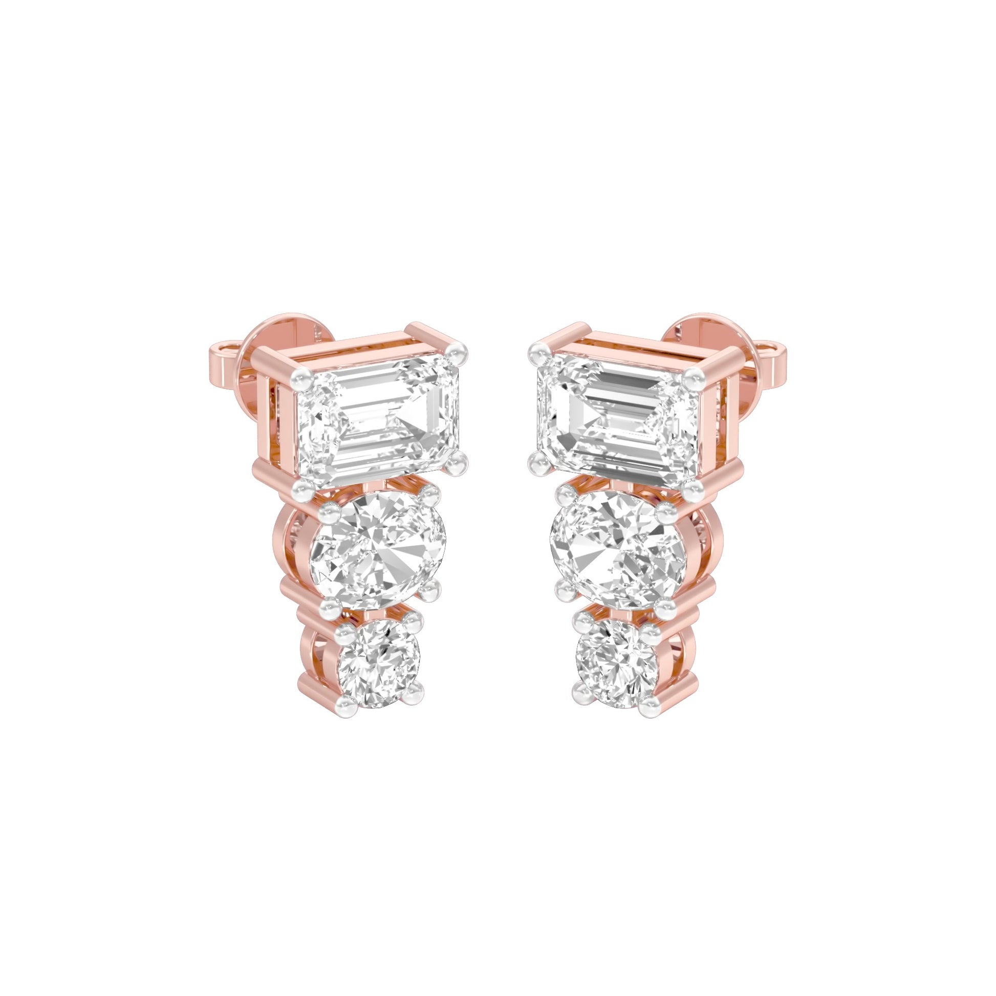 Shapeshift Diamond Drop Earrings 18 KT / Rose Gold