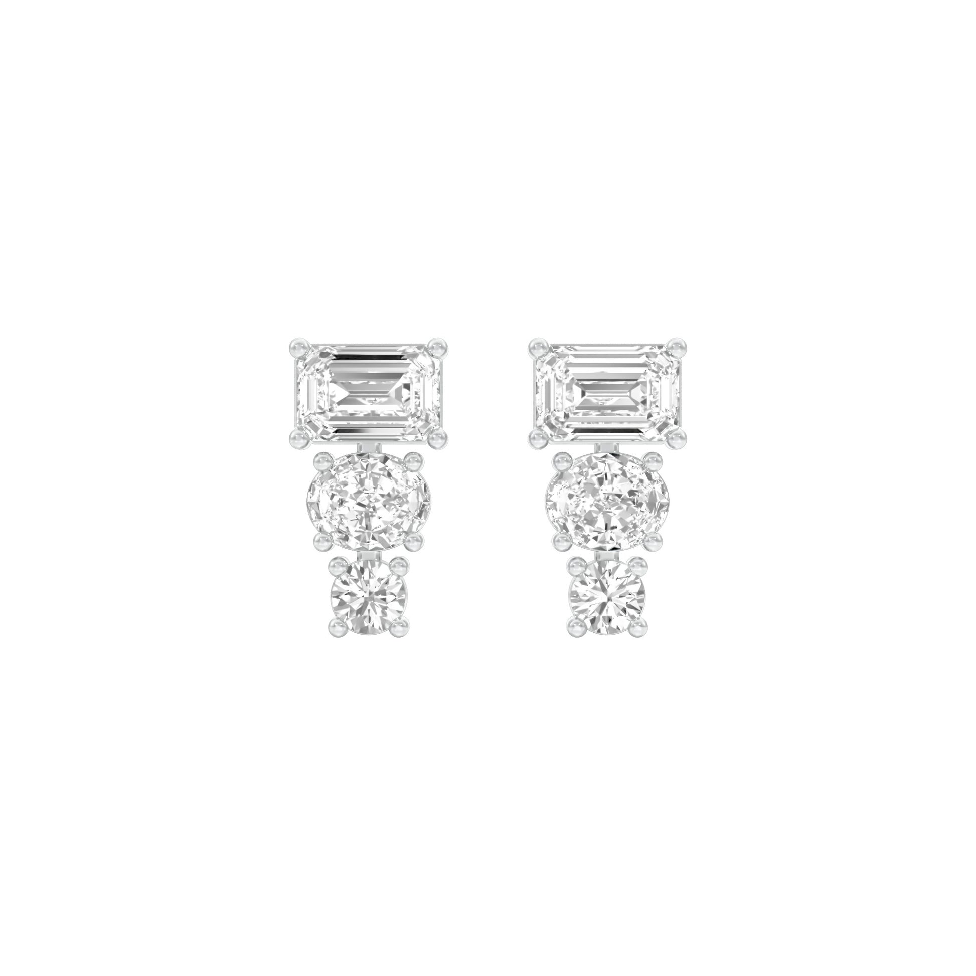Shapeshift Diamond Drop Earrings 18 KT / White Gold
