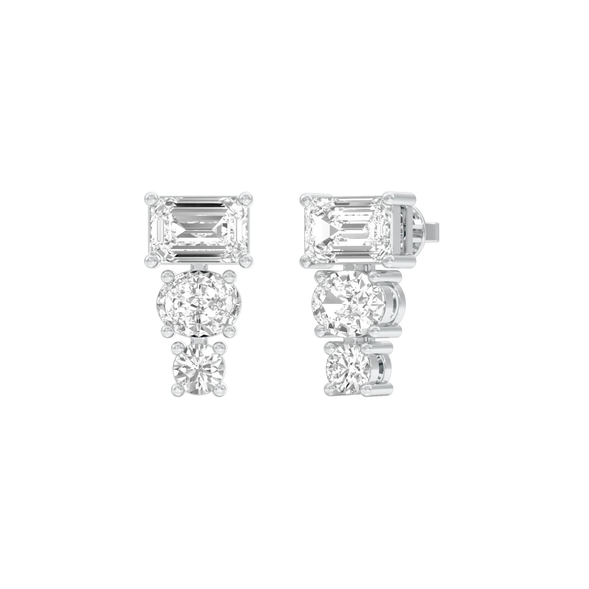 Shapeshift Diamond Drop Earrings 18 KT / White Gold