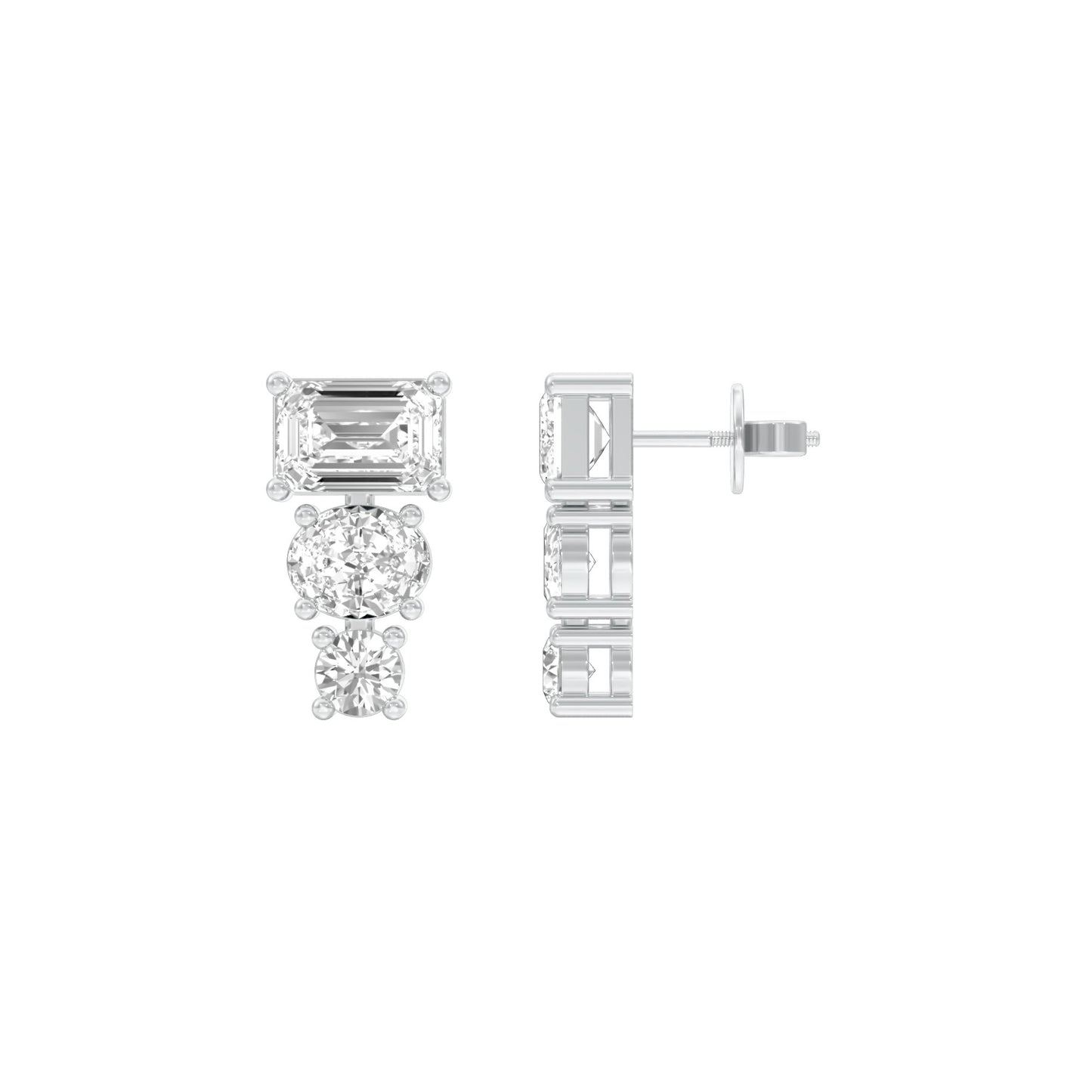 Shapeshift Diamond Drop Earrings 18 KT / White Gold