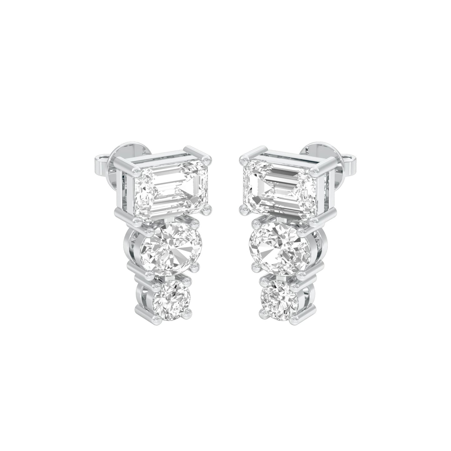 Shapeshift Diamond Drop Earrings 18 KT / White Gold