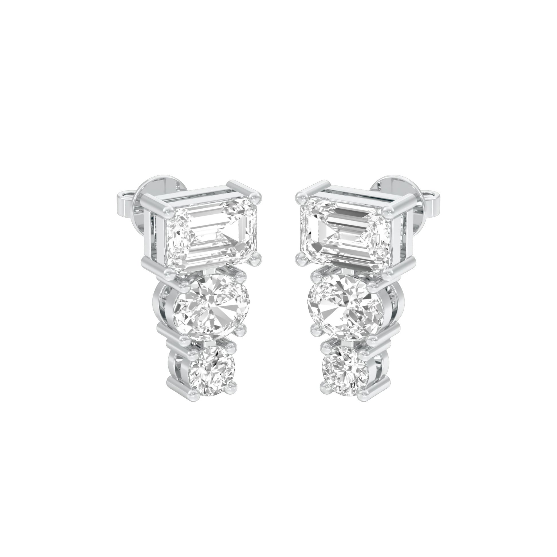 Shapeshift Diamond Drop Earrings 18 KT / White Gold